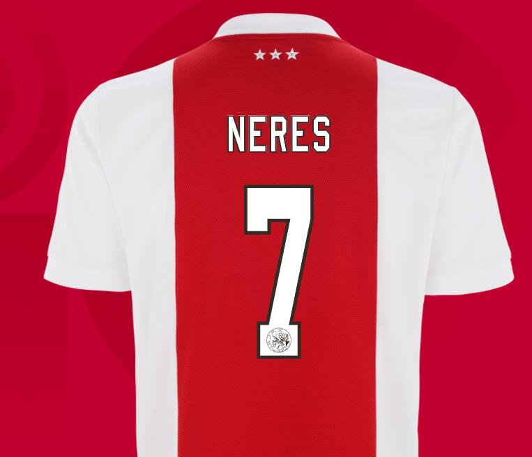 2021/22 Ajax Home Kit Soccer Jersey with Neres 7 printing